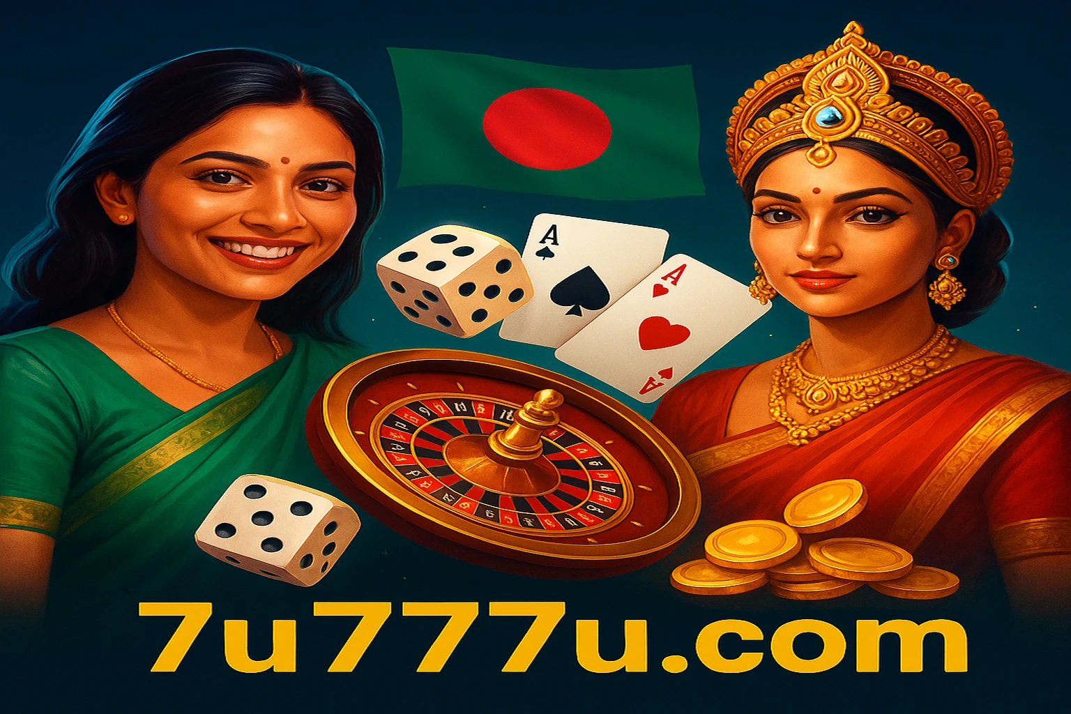 7u77 বাংলাদেশ অনলাইন গেমিং প্ল্যাটফর্ম, আর্কেড, লাইভ গেম ও স্পোর্টস গেমিং প্রচারণা ব্যানার